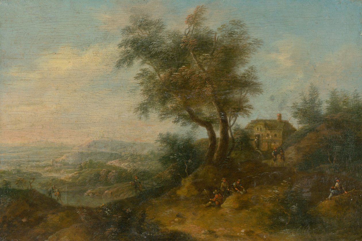 Landscape with a Figural Staffage av Unbekannt