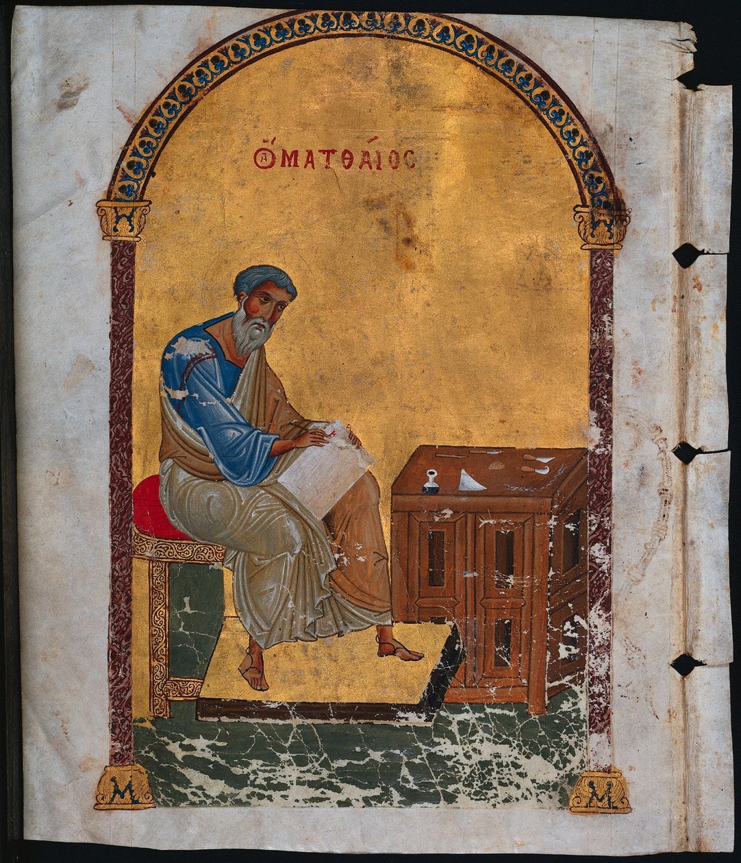 Blad från en Lectionary med St. Matthew, 1057-1063. av Unbekannt