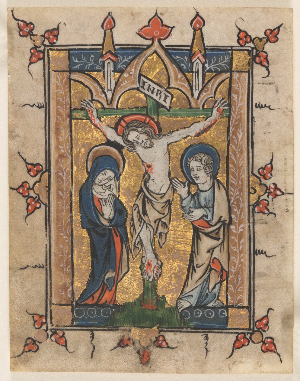 Leaf from a Psalter: The Crucifixion, ca. 1300-1330. av Unbekannt