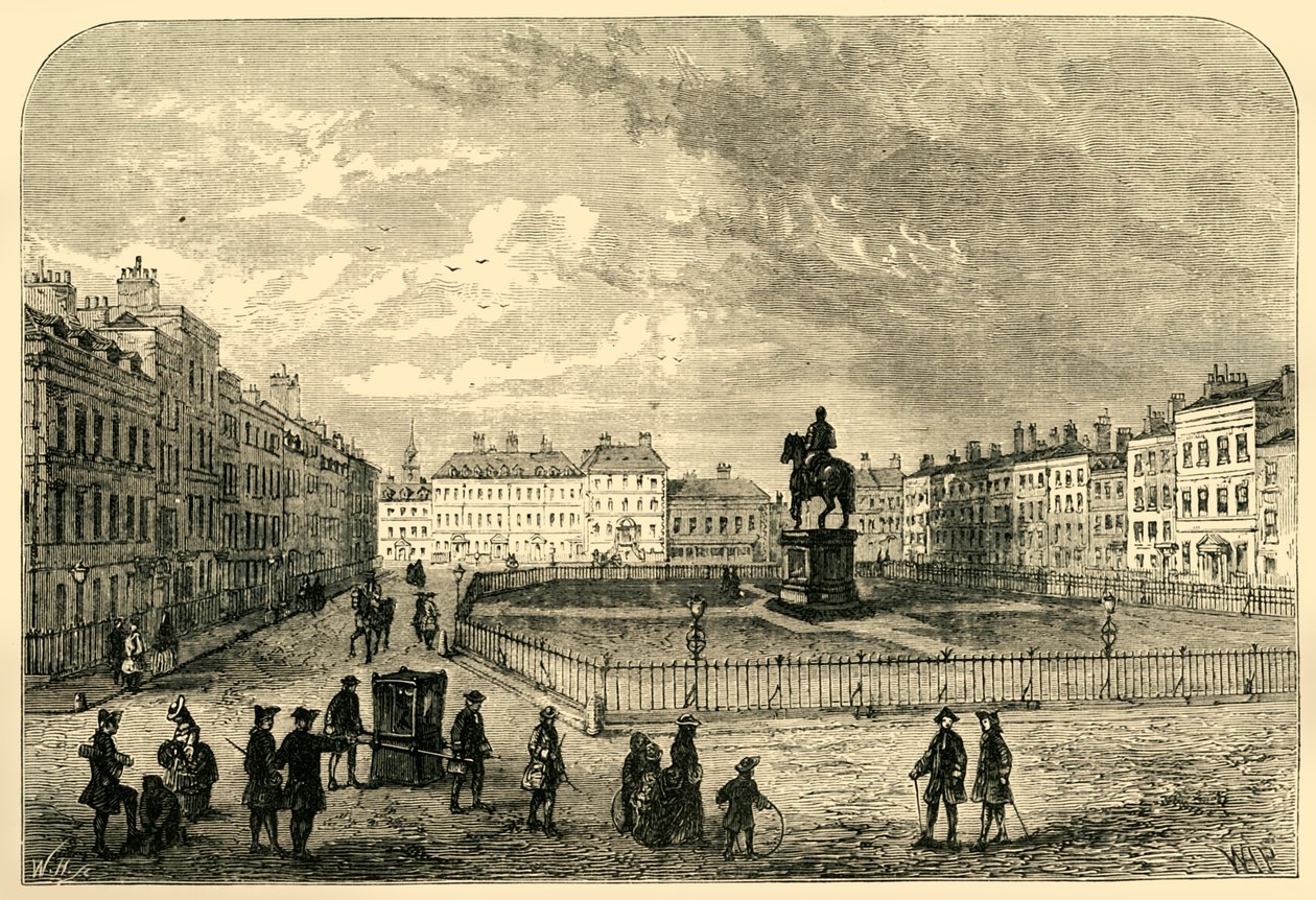 Leicester Square, omkring 1750, 1881. av Unbekannt