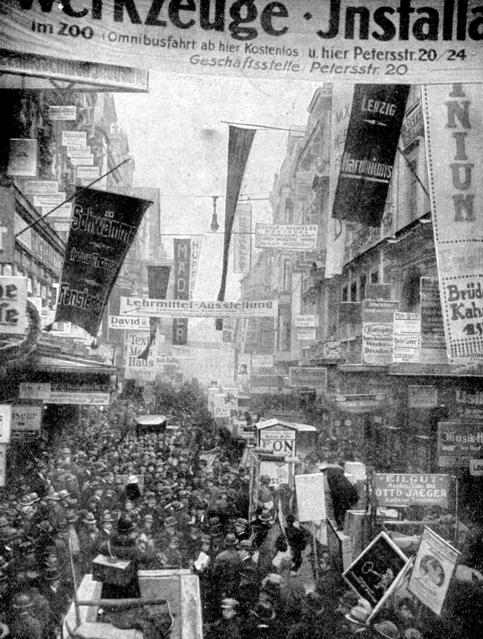 Leipzigs stora reklamparad, Leipzig, Tyskland, 1922 av Unbekannt