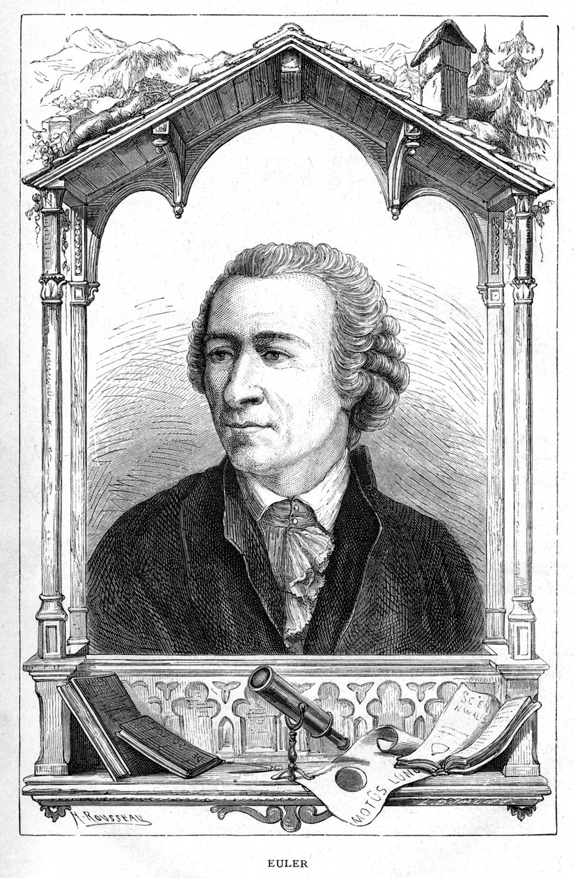 Leonhard Euler 1707-1783, schweizisk matematiker, 1874 av Unbekannt