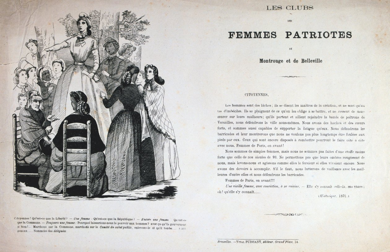 Clubs of Patriotic Women, Paris Commune, 1871. av Unbekannt
