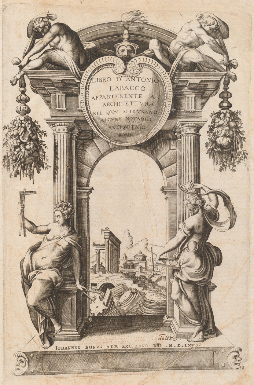 Bok som tillhör arkitekturen [Titelsida], 1568. av Unbekannt
