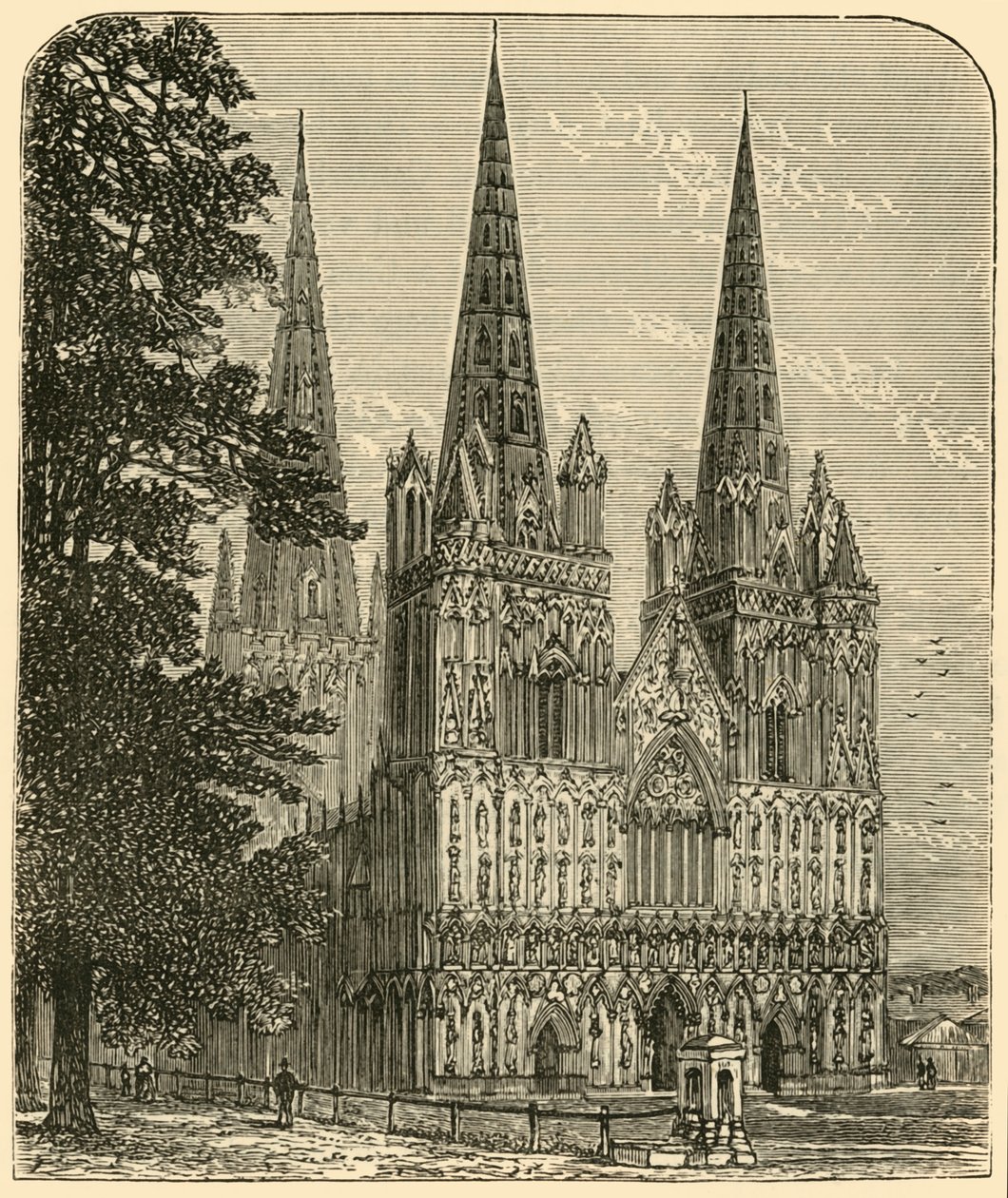 Lichfield Cathedral - Västfronten, 1898. av Unbekannt