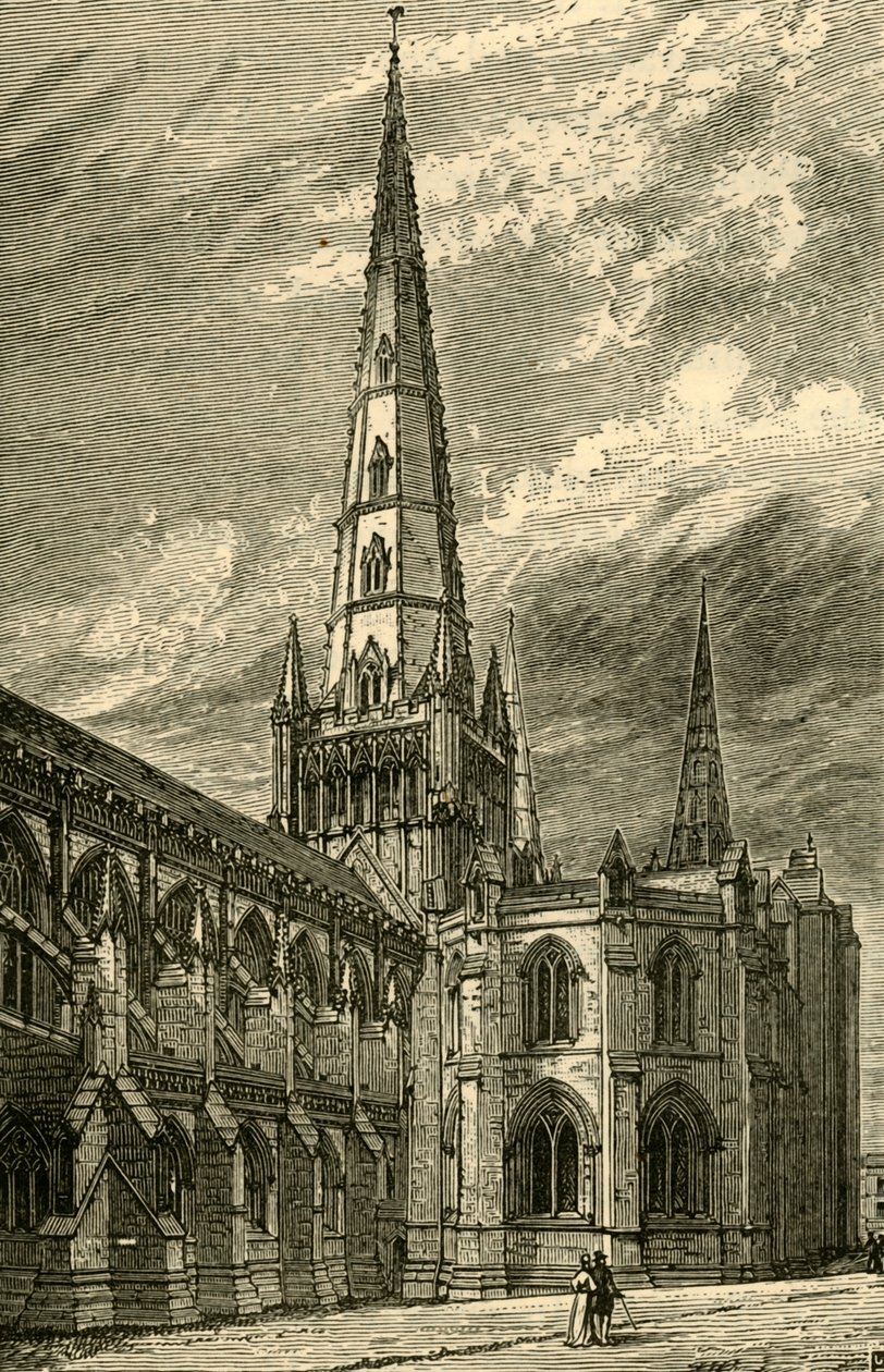 Lichfield Cathedral Exteriör, 1898. av Unbekannt