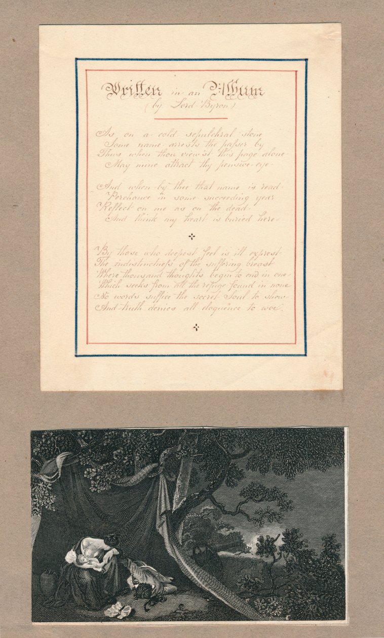 Rader skrivna i ett album, på Malta, c1812. av Unbekannt