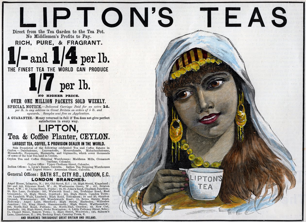 Liptons te-annons, 1893 av Unbekannt