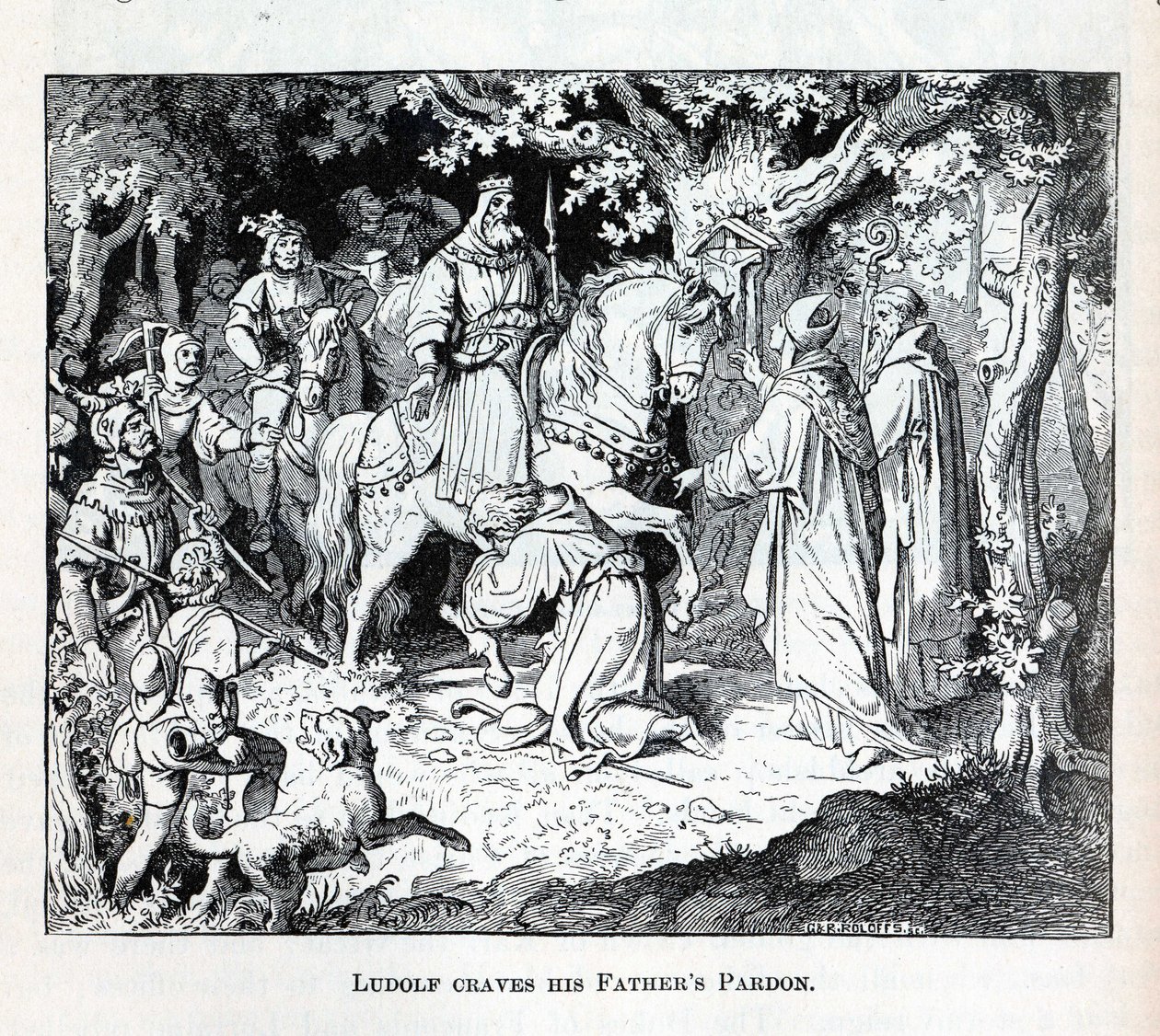 Liudolf begär sin fäders benådning, 1882 av Unbekannt