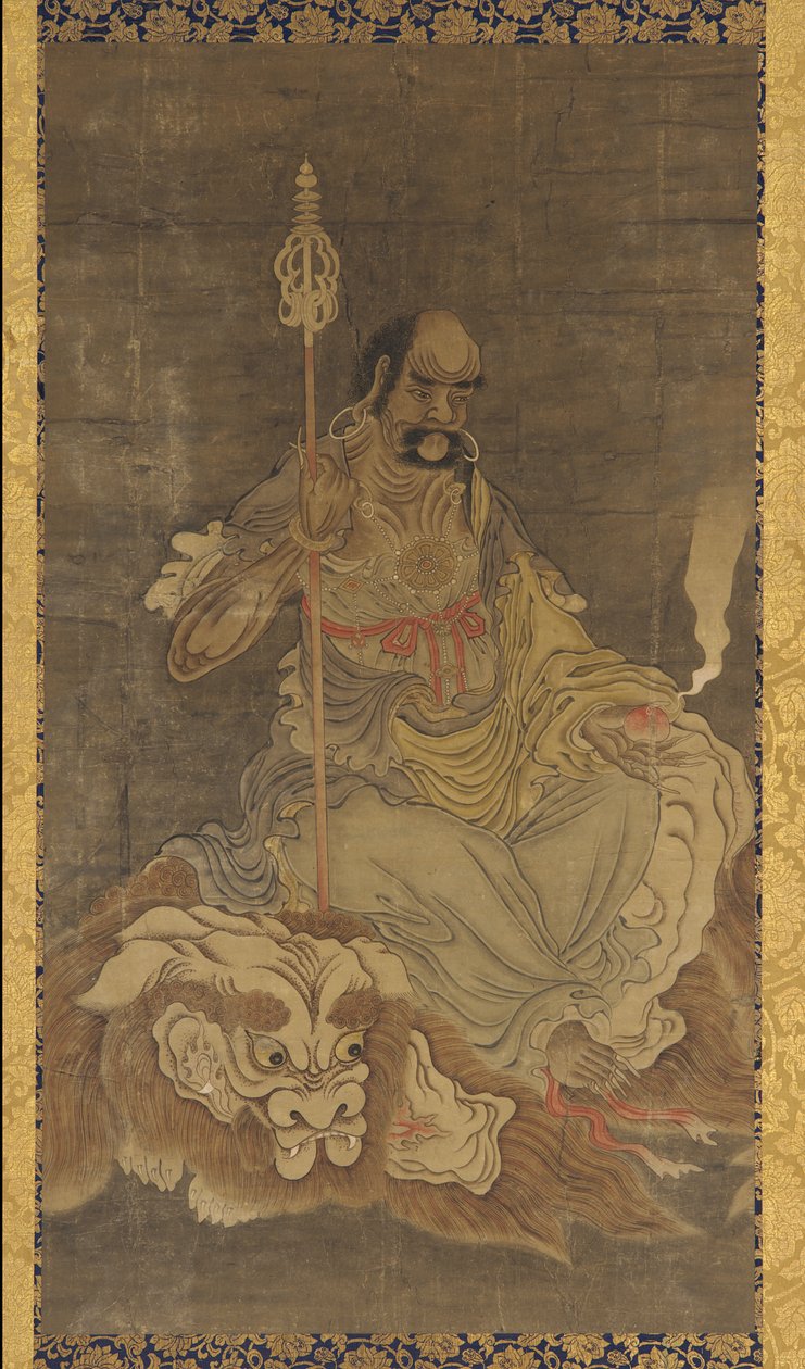 Lohan, sittande på ett lejon, Mingdynastin, 1368-1644. av Unbekannt
