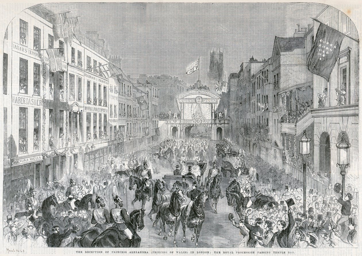 Londons välkomnande till prinsessan Alexandra, 1863 av Unbekannt