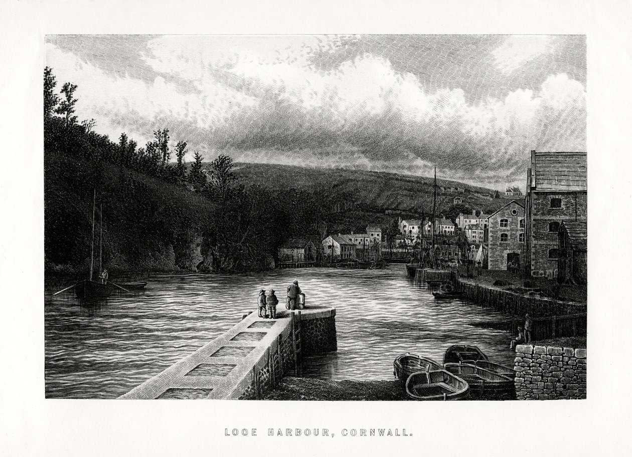 Looe Harbour, Cornwall, England, 1896 av Unbekannt