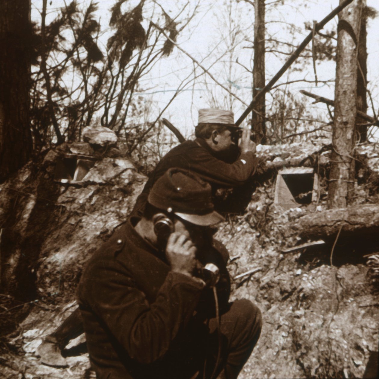 Utkikspost, Bois-le-Prêtre, norra Frankrike, c1914-c1915 av Unbekannt