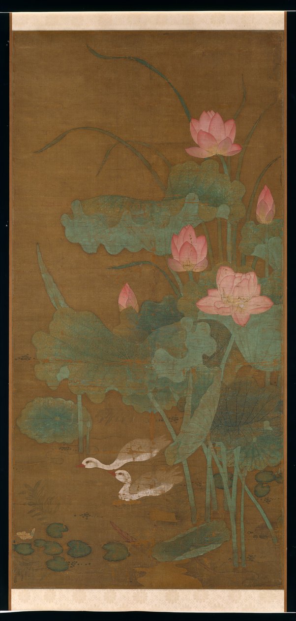 Lotus och vattenfåglar, ca. 1300. av Unbekannt