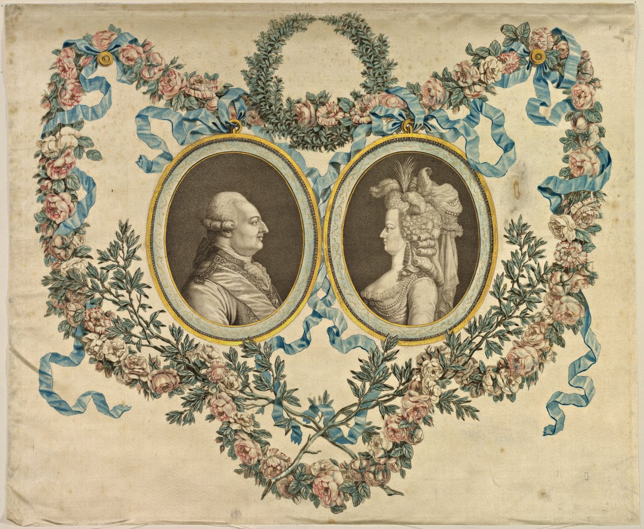 Louis XVI och Marie-Antoinette. av Unbekannt