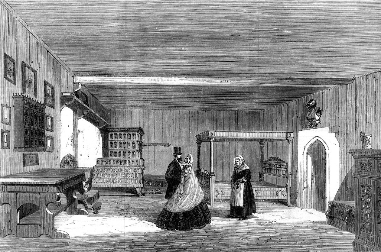 Luthers rum på Wartburg Castle, Eisenach, Tyskland, 1862 av Unbekannt