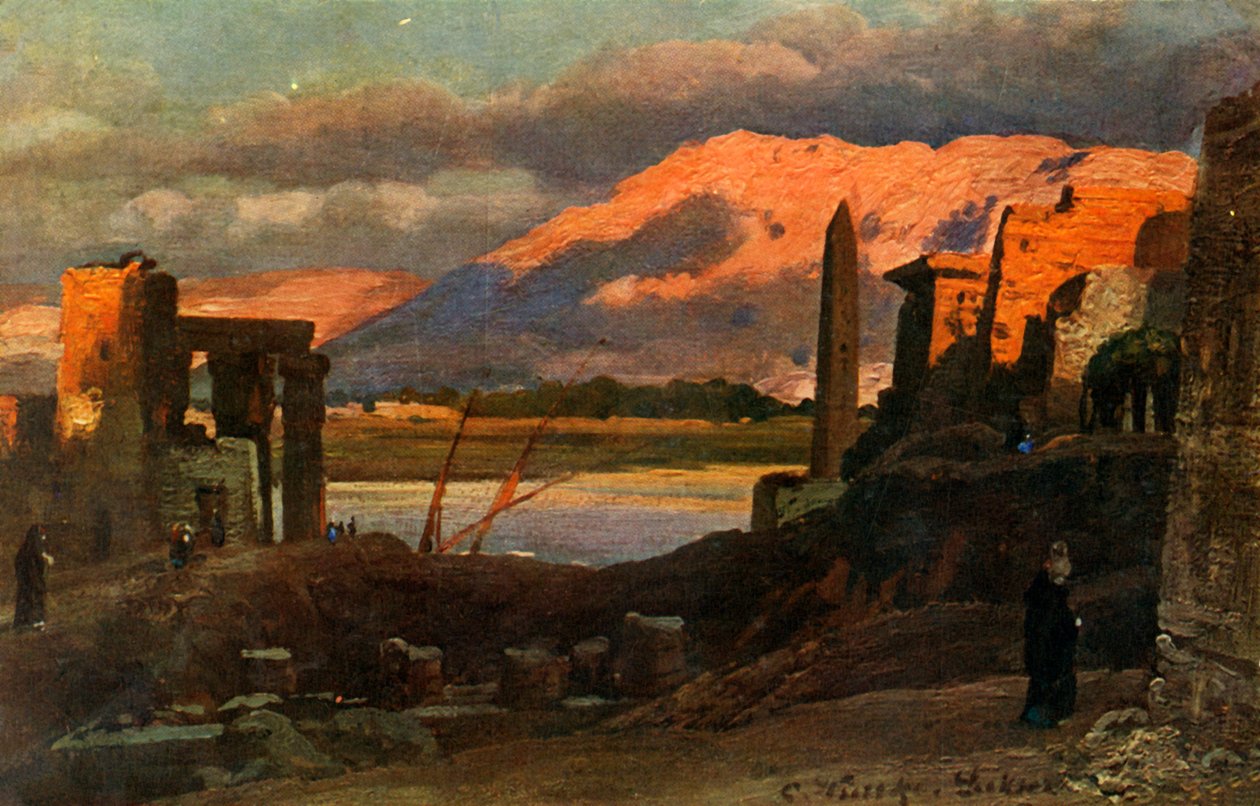Luxor och bergen i Thebe, c1918-c1939. av Unbekannt