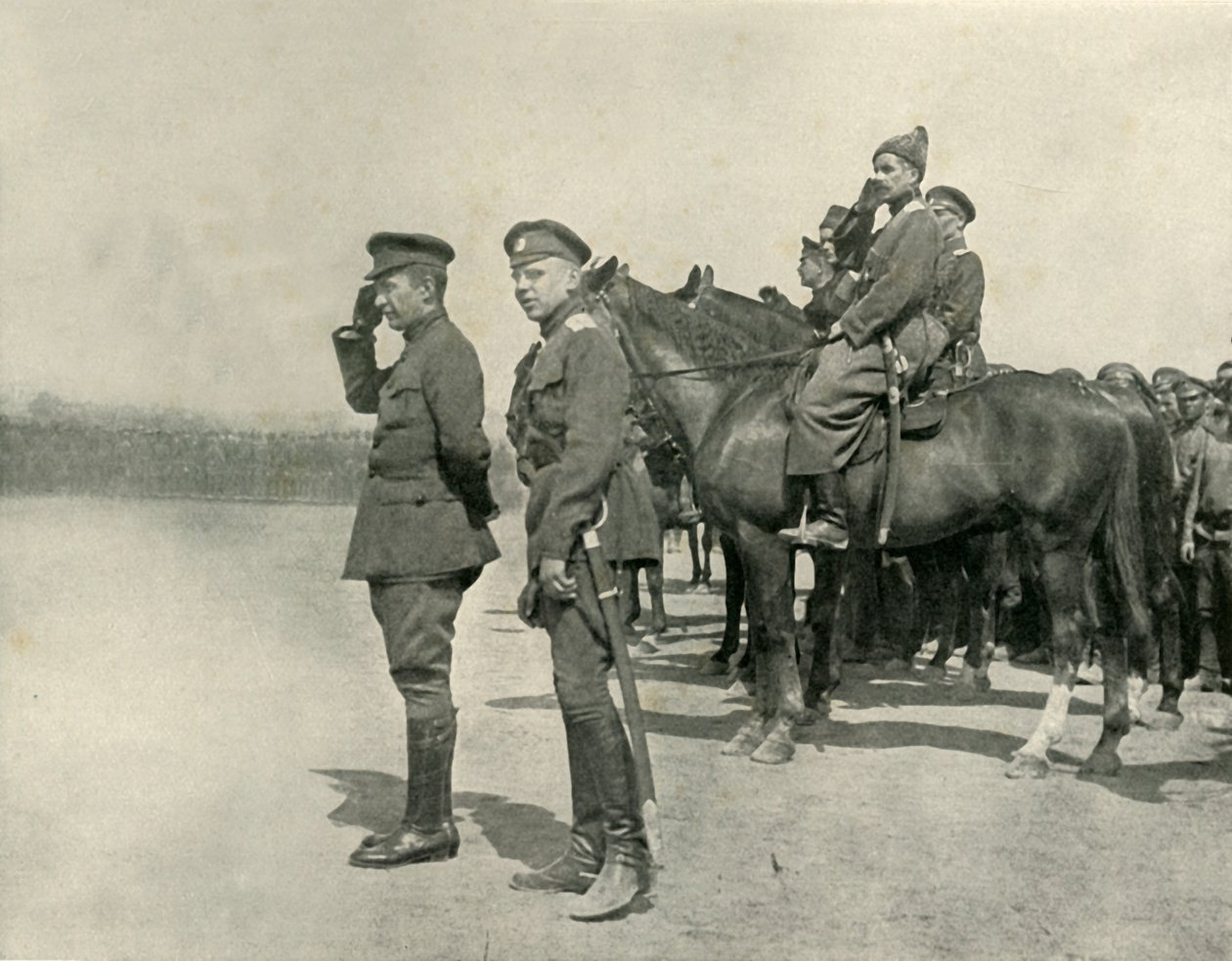 M. Kerensky hälsar trupperna, juli 1917, 1919. av Unbekannt