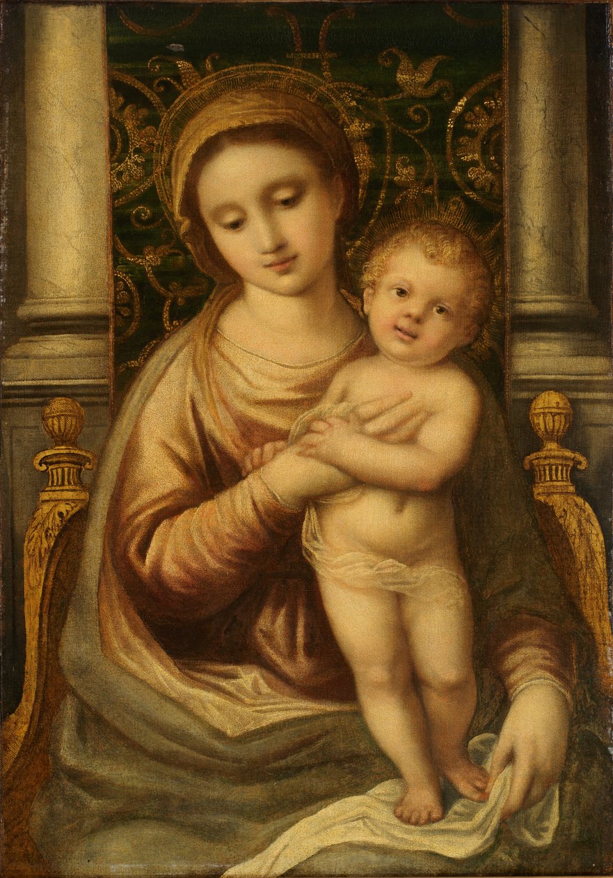 Madonna och barn, 1800-talet. av Unbekannt