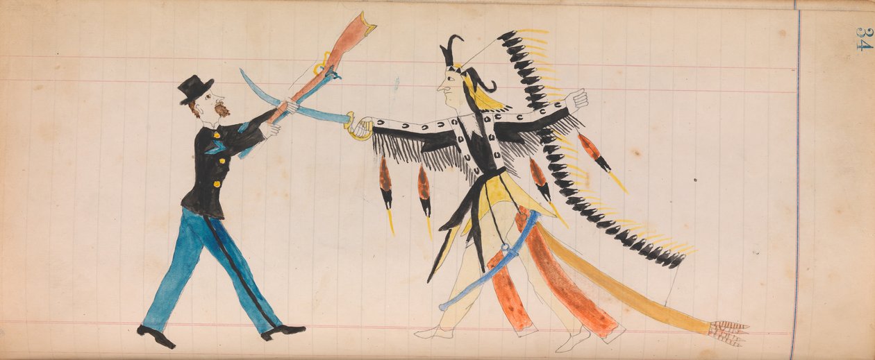Maffet Ledger: Indisk hövding och soldat, ca. 1874-81. av Unbekannt