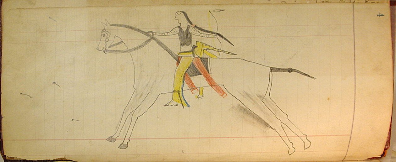 Maffet Ledger: Mounted Indian, ca. 1874-81. av Unbekannt
