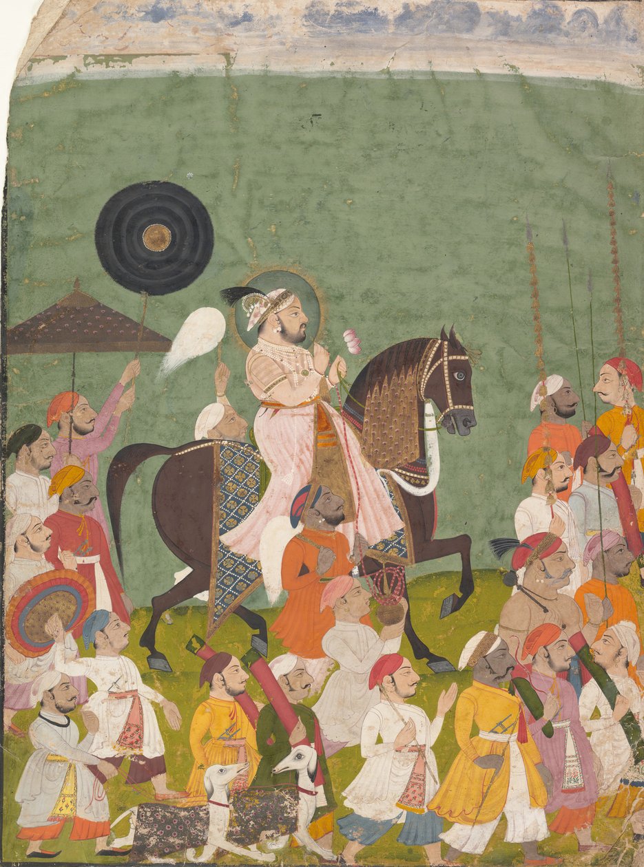 Maharana Jagat Singh II i procession, ca. 1745. av Unbekannt