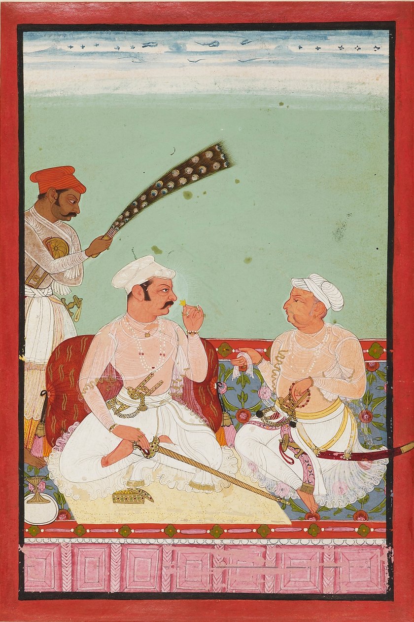 Maharao Ratan Singh med hovmän, c1670 av Unbekannt