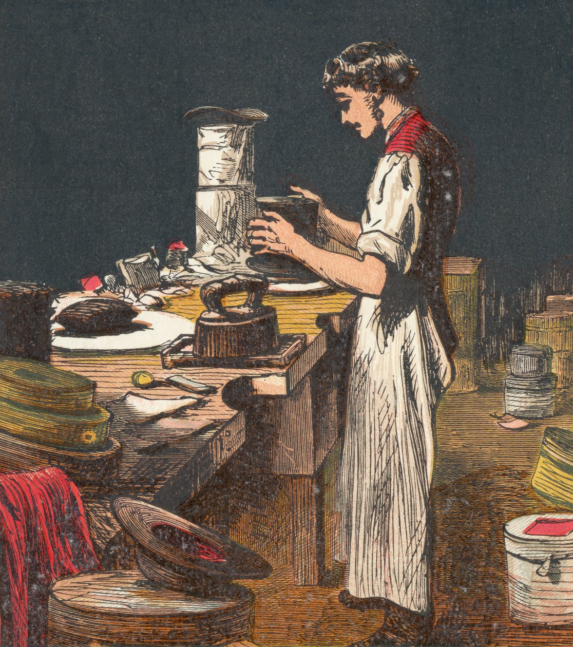 Att göra sidenhattar, 1867 av Unbekannt