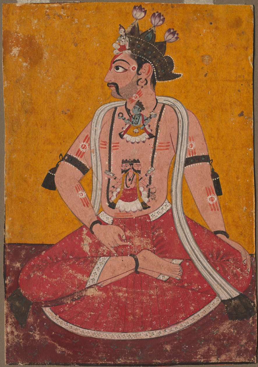 Man Dhata i Yogi-position, ca. 1690-1700. av Unbekannt