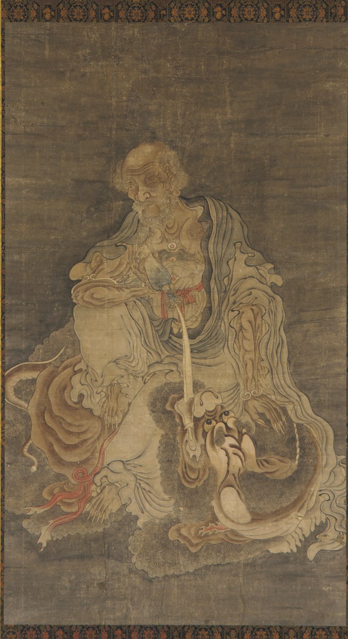 Manjushri sittande på ett lejon, 1368-1644. av Unbekannt