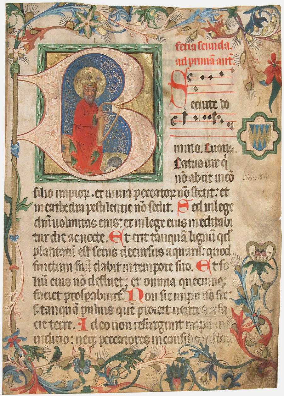 Manuskriptblad från ett missal, sent 1400-tal. av Unbekannt