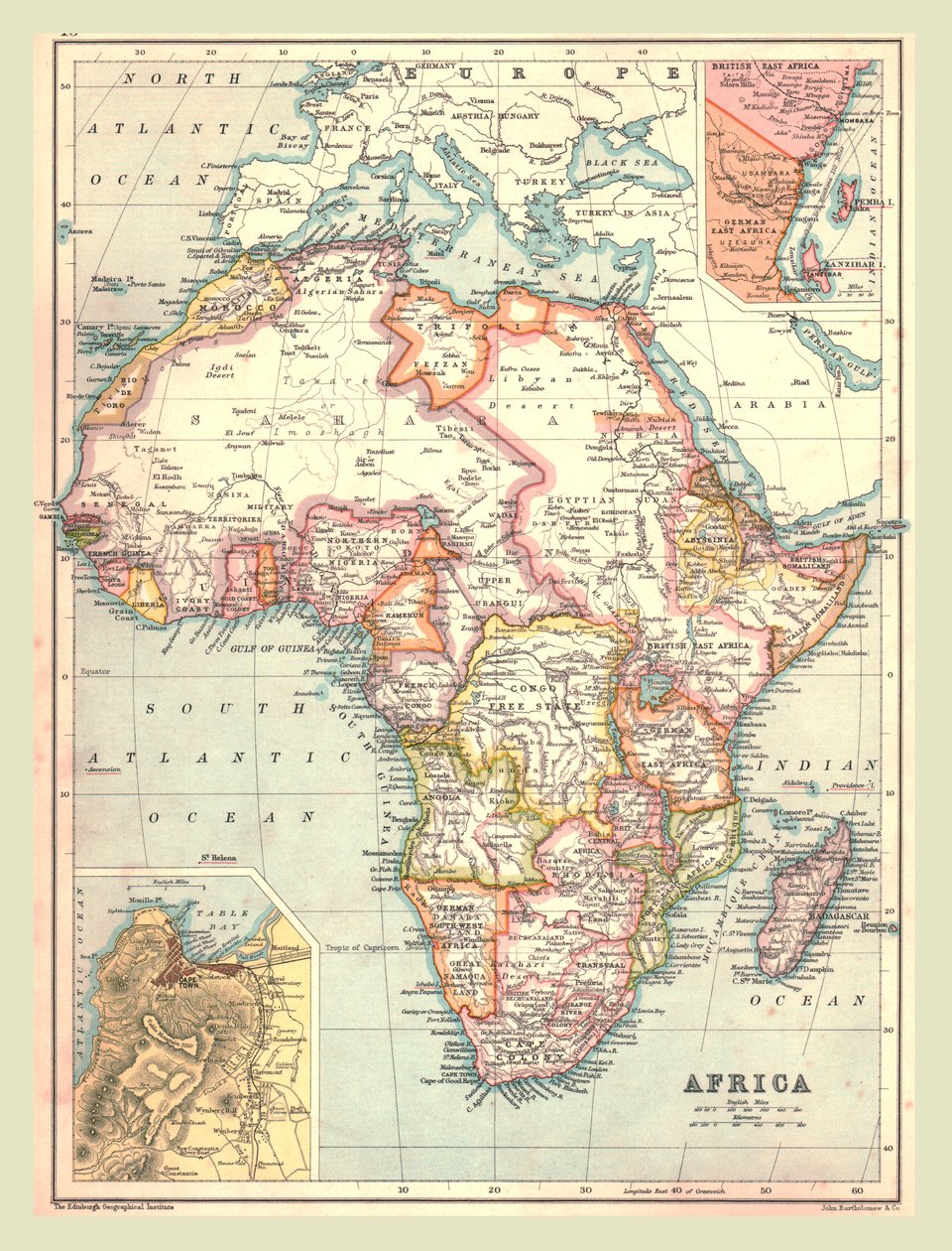Karta över Afrika, 1902. av Unbekannt