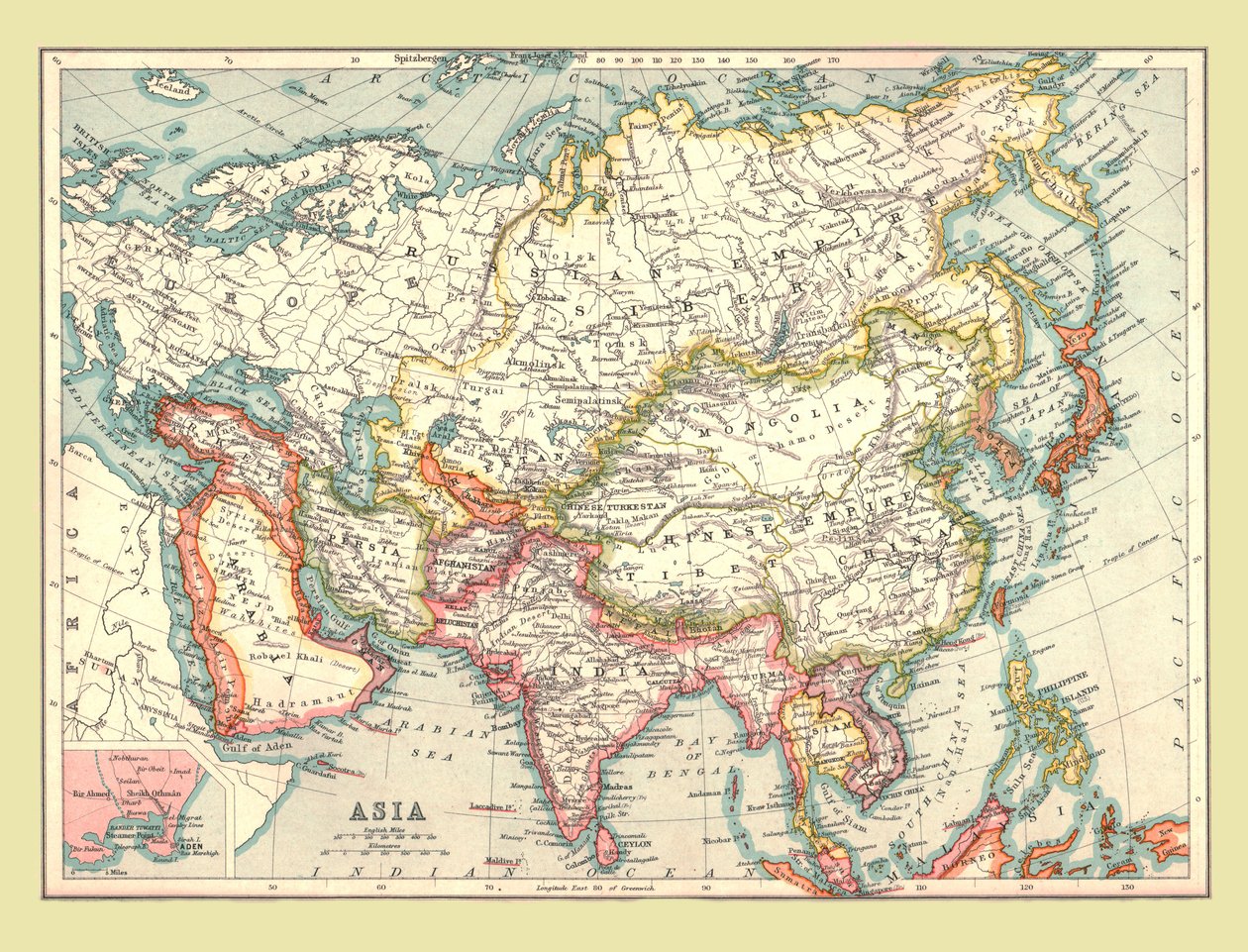 Karta över Asien, 1902. av Unbekannt