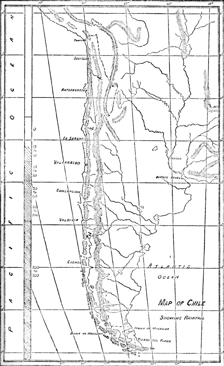 Karta över Chile, 1911 av Unbekannt