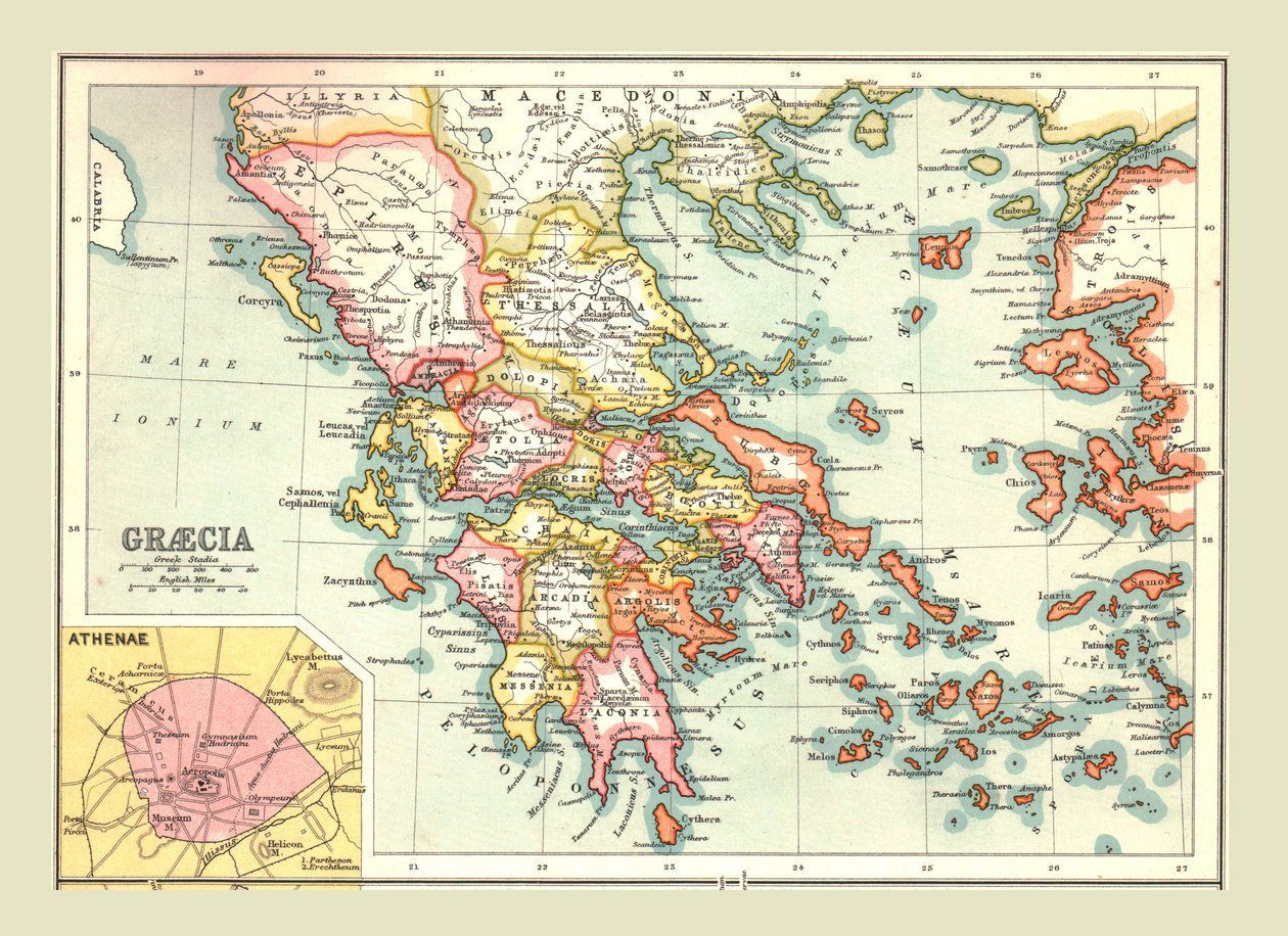 Karta över Graecia, 1902. av Unbekannt