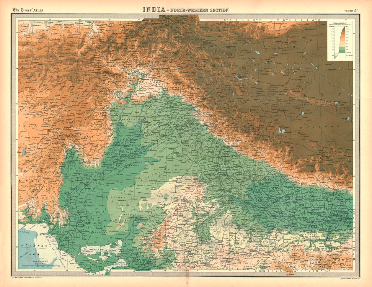 Karta över Indien - North Western Section av Unbekannt