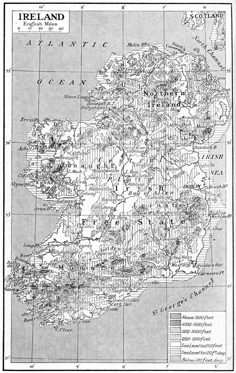Karta över Irland, c1930-talet av Unbekannt