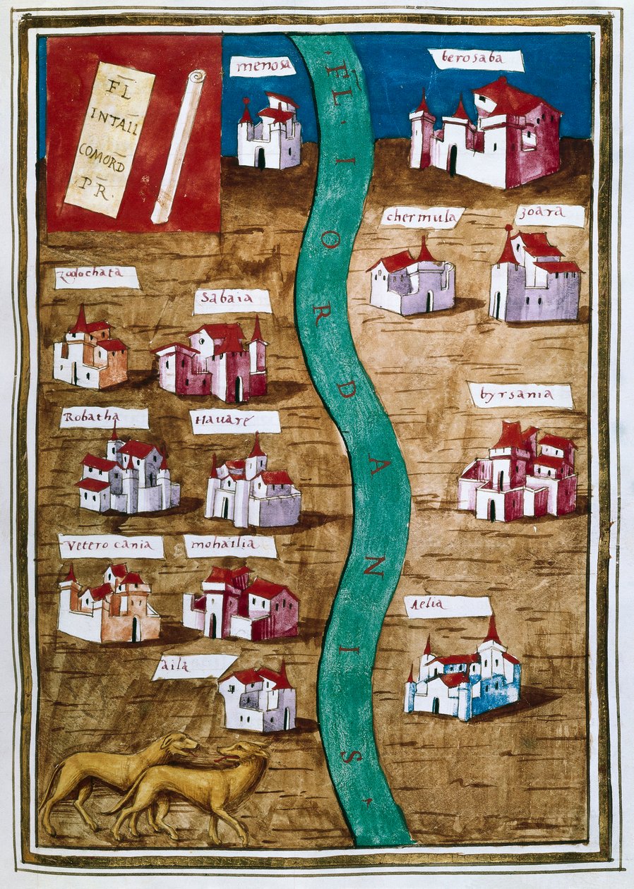 Karta över Palestina (miniatyr) av Unbekannt