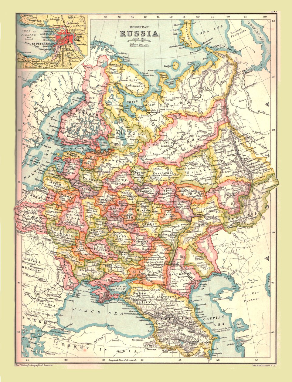 Karta över Ryssland, 1902. av Unbekannt