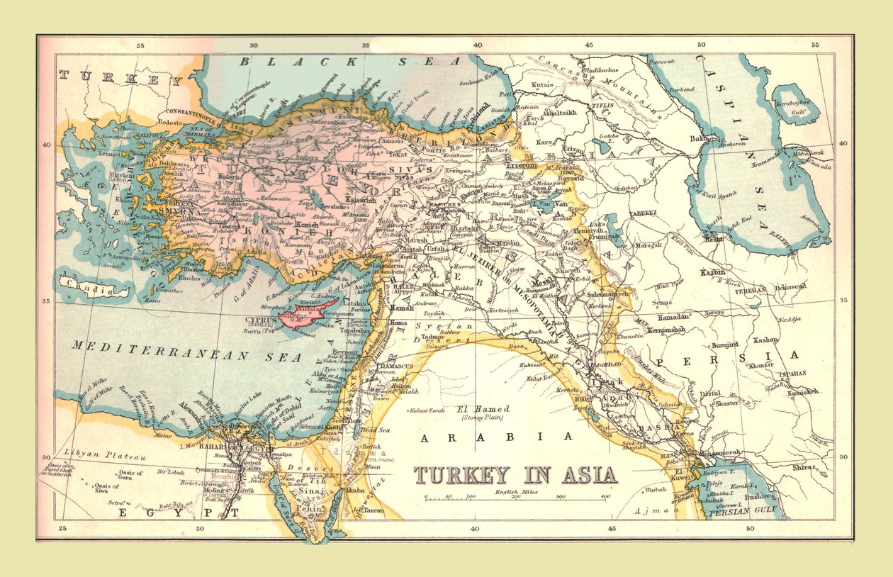 Karta över Turkiet i Asien, 1902. av Unbekannt