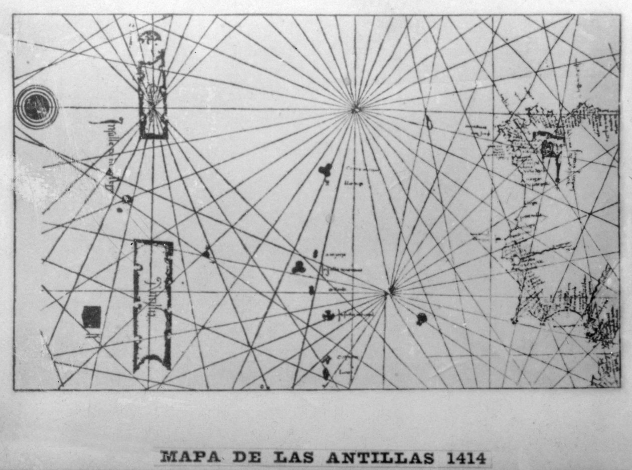Karta över Antillerna, 1414 1919. av Unbekannt