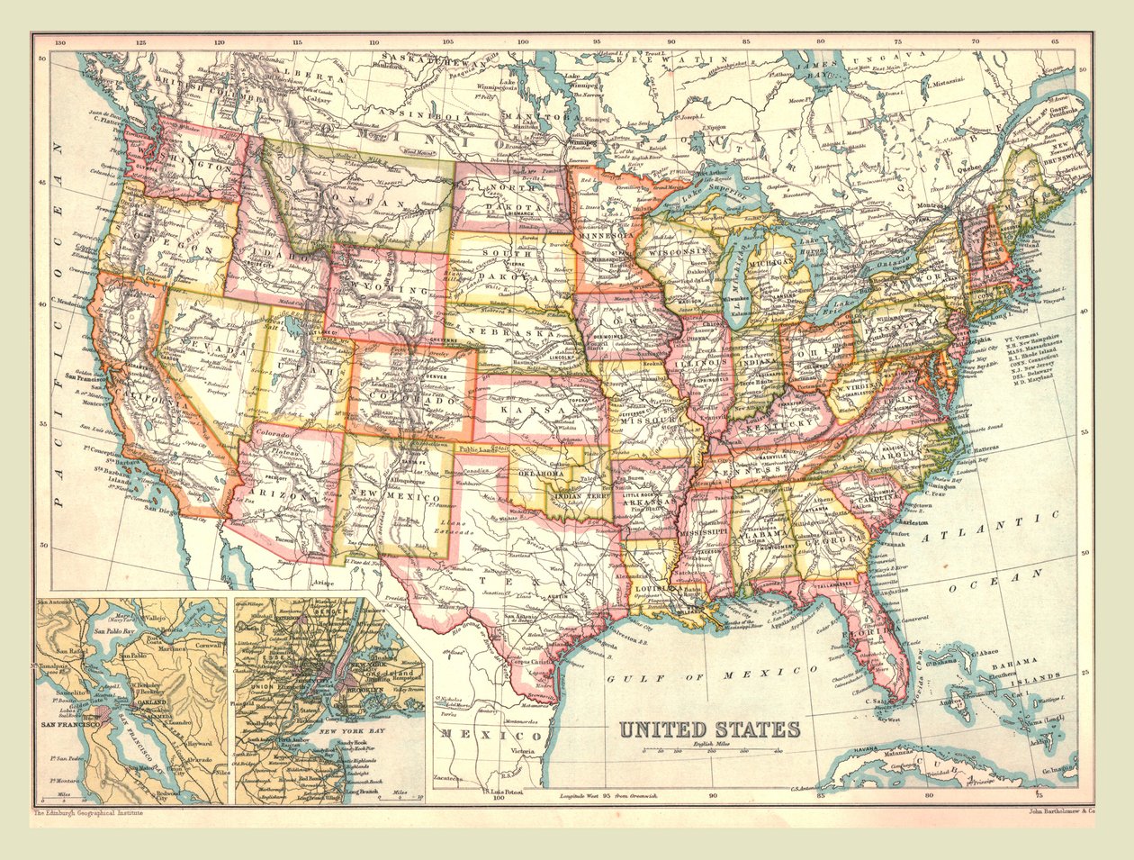 Karta över USA, 1902. av Unbekannt