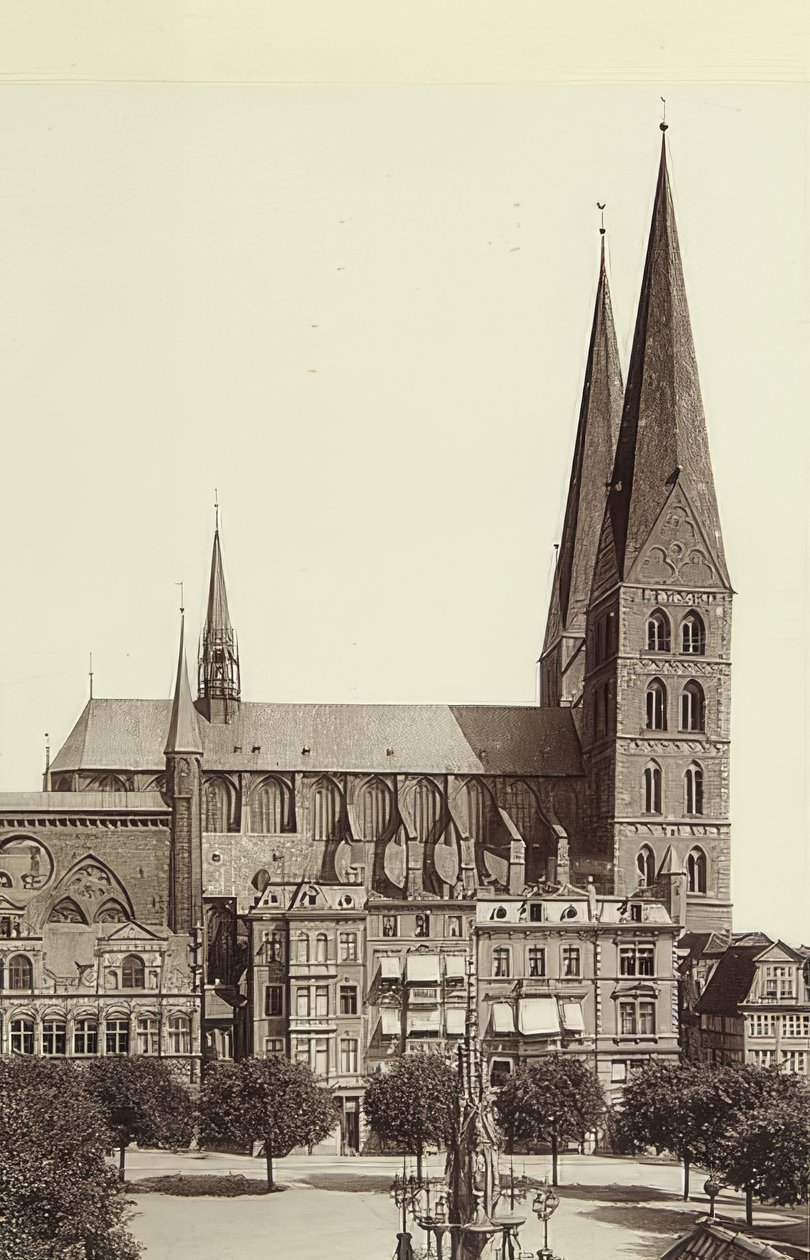 Marienkirche i Lübeck. Omkring 1900 av Unbekannt