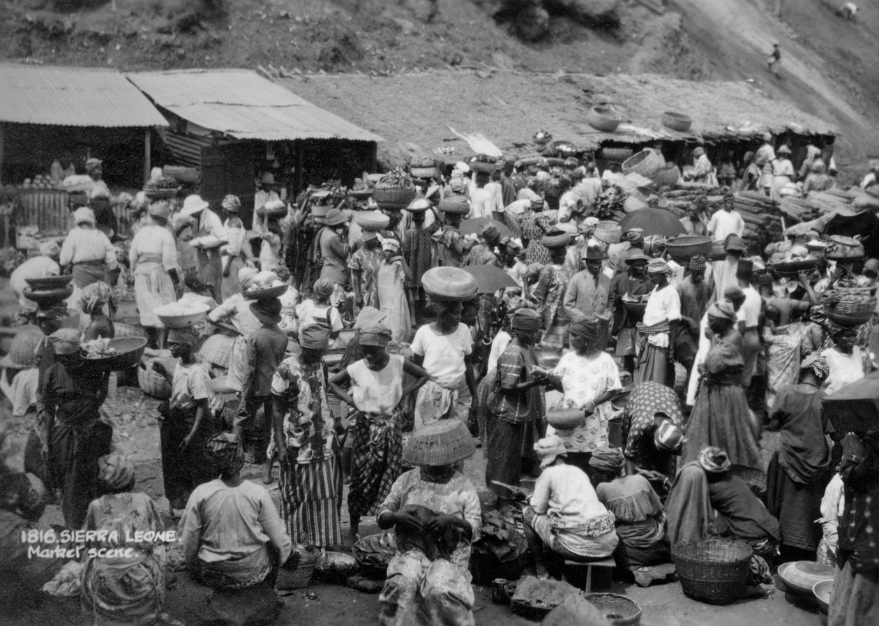 Marknadsscen, Sierra Leone, 1900-talet av Unbekannt