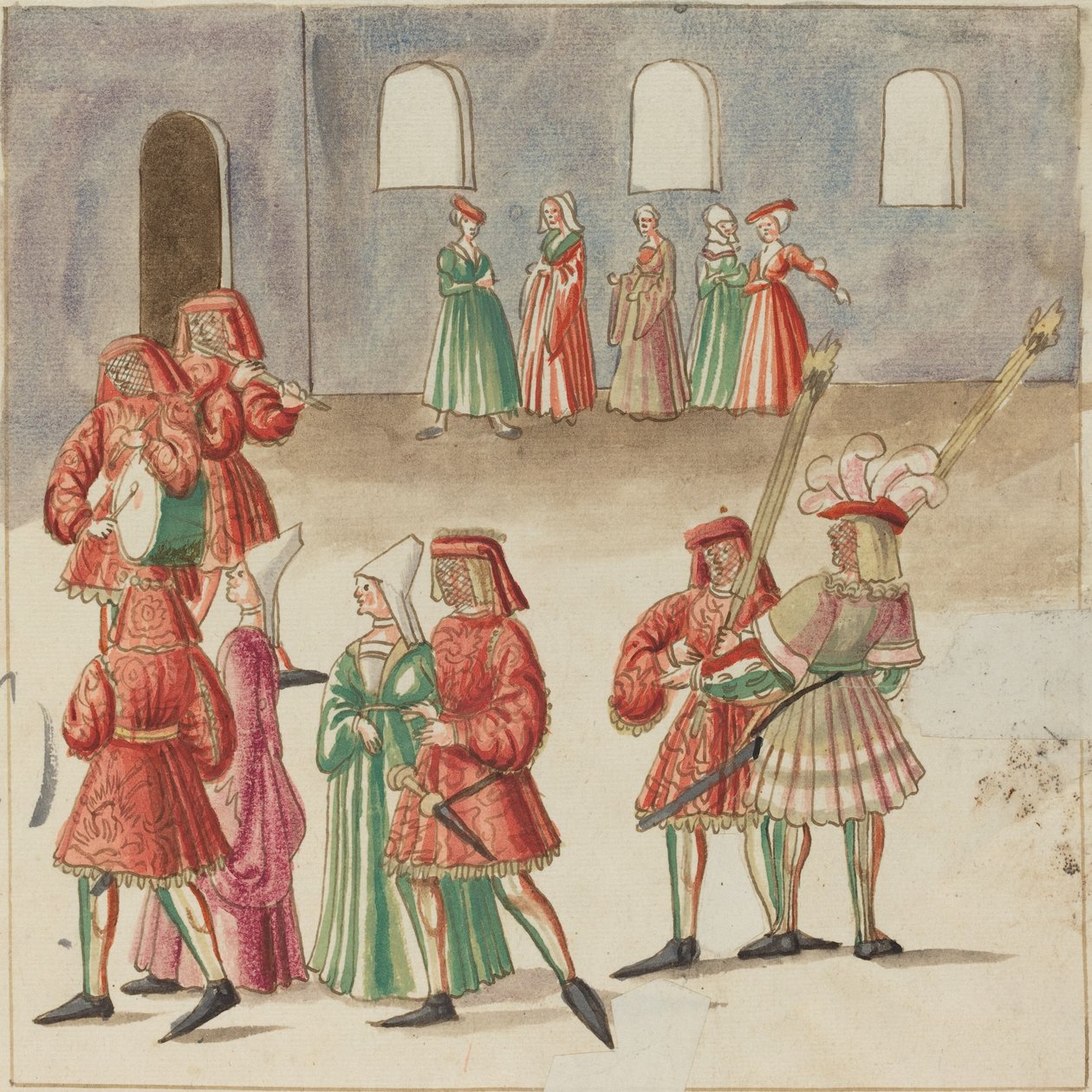 Maskerad, ca. 1515. av Unbekannt