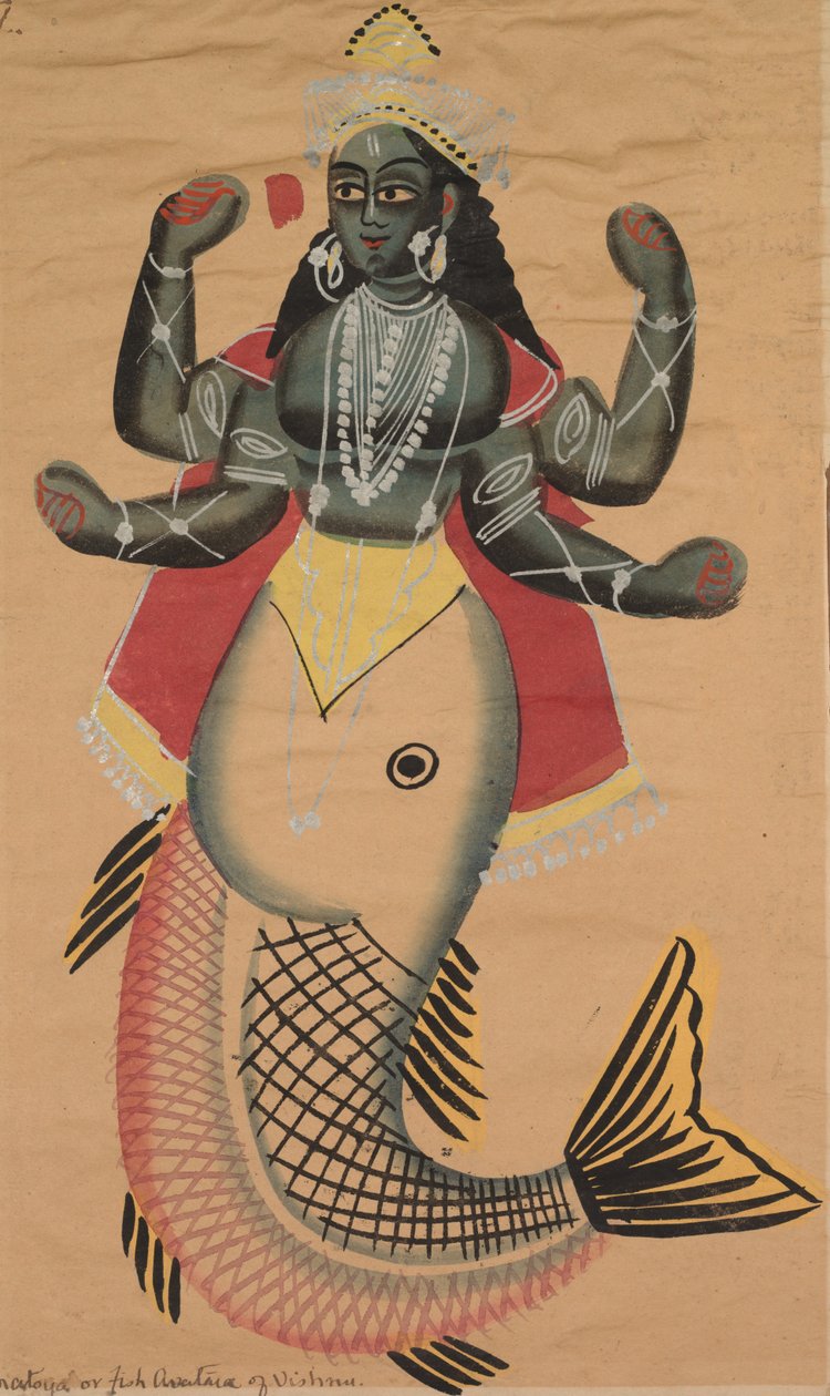 Matsya, fiskinkarnation av Vishnu, 1500-talet. av Unbekannt