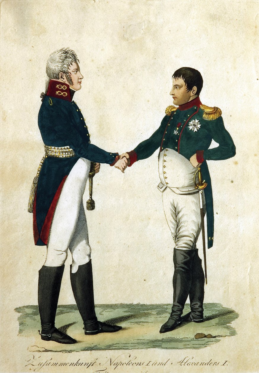 Möte mellan Napoleon och Alexander I, 1808 av Unbekannt
