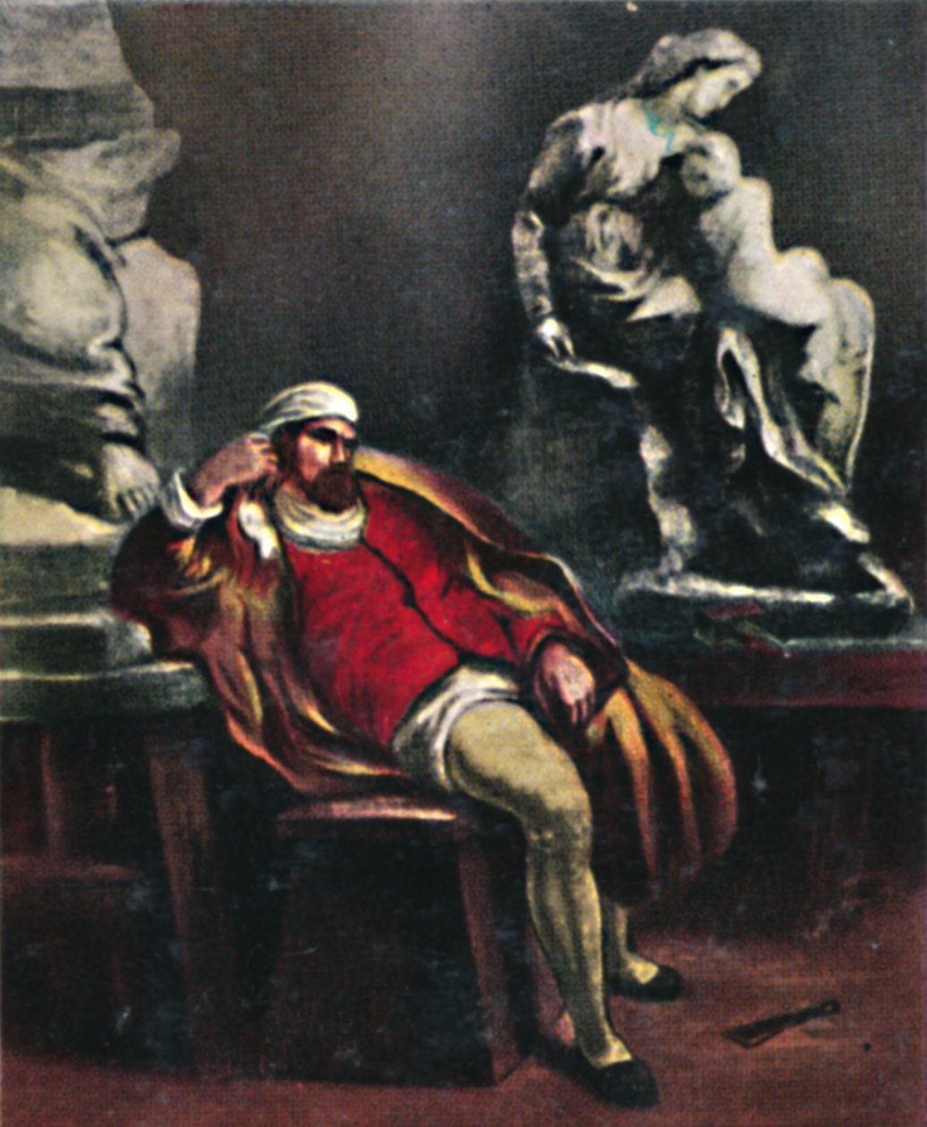 Michelangelo 1475-1564. - Målning av Delacroix, 1934. av Unbekannt