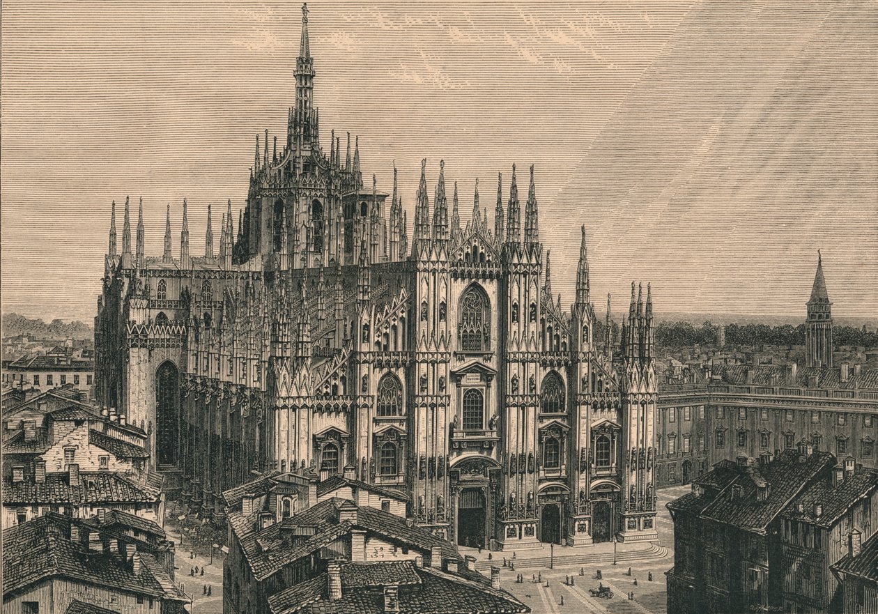 Milanos katedral, 1873. av Unbekannt