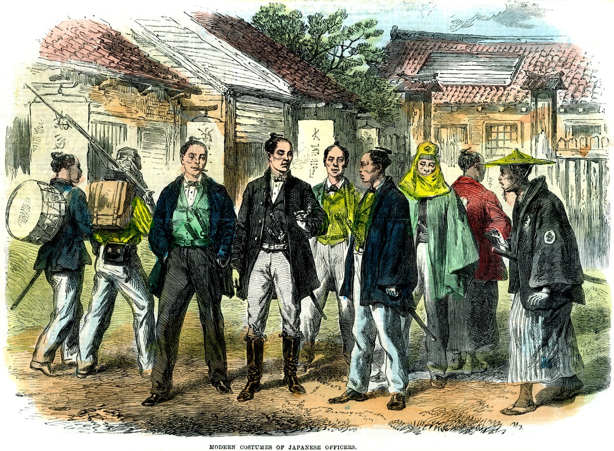 Moderna kostymer av japanska officerare, 1866 av Unbekannt
